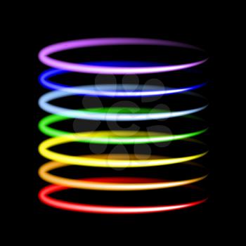 Neon rainbow light effects. Vector illustration.