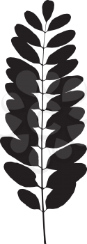 Black tree leaf silhouette. Vector illustration 