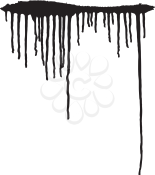 Black paint drips. Vector illustration.