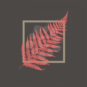 Fern leaf background. Tropical botanical card. Vector illustration