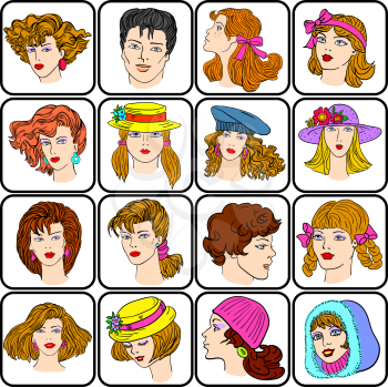 Royalty Free Clipart Image of Illustrations of People