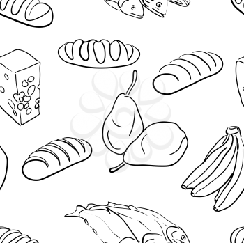 Royalty Free Clipart Image of a Food Background