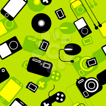 Royalty Free Clipart Image of a Background of Electronics