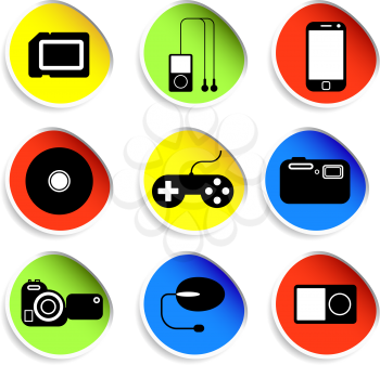 Royalty Free Clipart Image of Electronic Icons