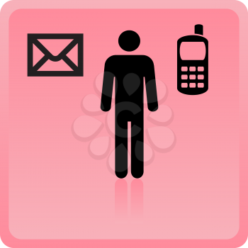 Royalty Free Clipart Image of a Person With a Cellphone 
