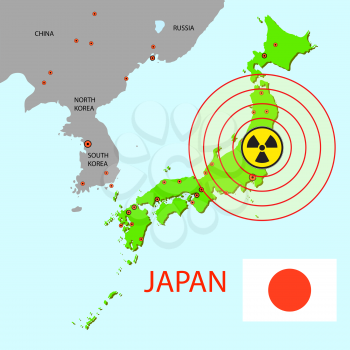 Royalty Free Clipart Image of a Map of Japan