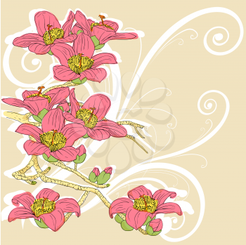 Royalty Free Clipart Image of a Floral Background