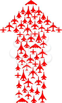 Royalty Free Clipart Image of a Bunch of Airplanes