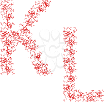Royalty Free Clipart Image of Floral LEtters