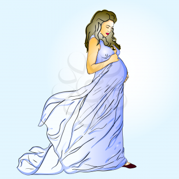 Royalty Free Clipart Image of a Pregnant Woman