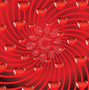 Royalty Free Clipart Image of Red Hearts