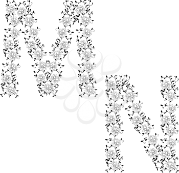 Royalty Free Clipart Image of Floral Letters