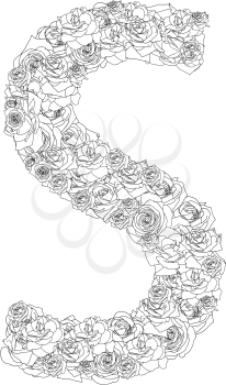 Royalty Free Clipart Image of a Floral Letter