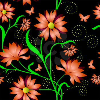 Royalty Free Clipart Image of a Floral Background