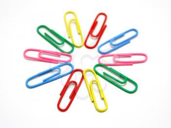 Flower from paper clips. Isolated on white background