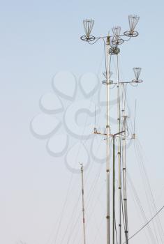 Telecommunication tower with rich blue sky