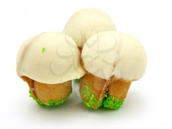 Shortbread mushroom-shaped with condensed milk