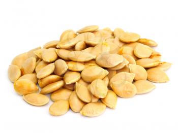 Pumpkin seeds isolated on the white background

