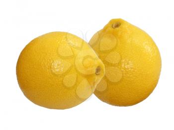 Fresh ripe lemons. Isolated on white background