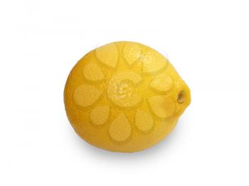 Fresh yellow ripe lemon over the white background

