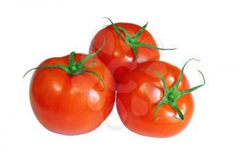 red tomatoes isolated on a white background