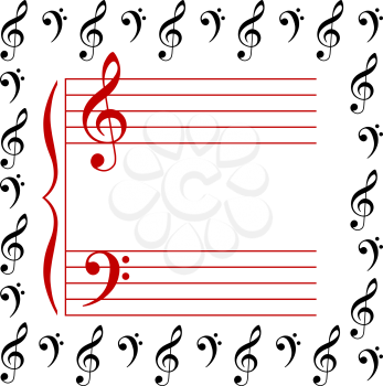 Vector Illustration of a musical stave