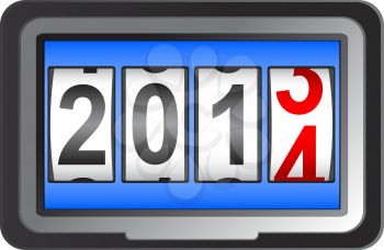 2014 New Year counter, vector.