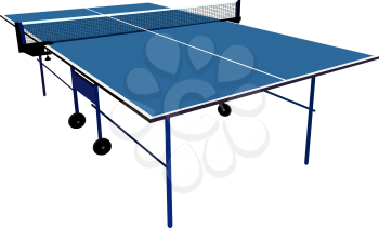 Ping pong blue table tennis. Vector illustration.