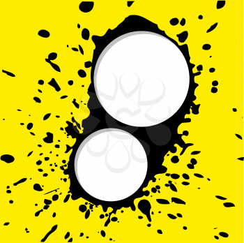Brush blot vector on yellow  background. Vector illustration.