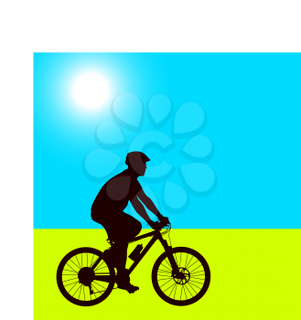 Silhouette of a cyclist male.  vector illustration.