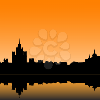  Moscow city silhouette skyline vector illustration