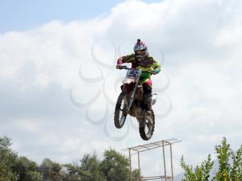 ARSENYEV, RUSSIA - AUG 30: Rider participates in the  round of the 2014 Russia motocross championship on August 30, 2014 in Arsenyev, Russia.