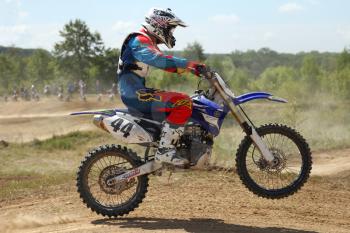 ARSENYEV, RUSSIA - AUG 30: Rider participates in the  round of the 2014 Russia motocross championship on August 30, 2014 in Arsenyev, Russia.