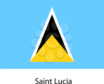 Flag  of the country  saint lucia. Vector illustration.  Exact colors. 