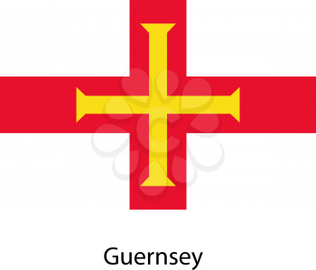 Flag  of the country  guernsey. Vector illustration.  Exact colors. 