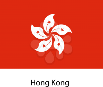 Flag  of the country hong kong. Vector illustration.  Exact colors. 