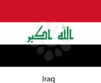 Flag  of the country  iraq. Vector illustration.  Exact colors. 