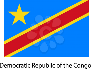 Flag  of the country  democratic republic congo. Vector illustration.  Exact colors. 