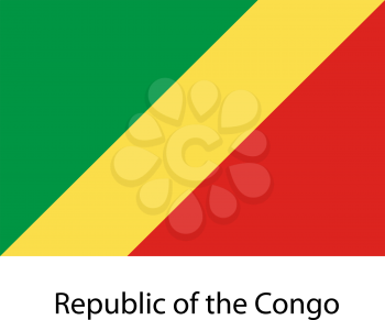 Flag  of the country  republic congo. Vector illustration.  Exact colors. 