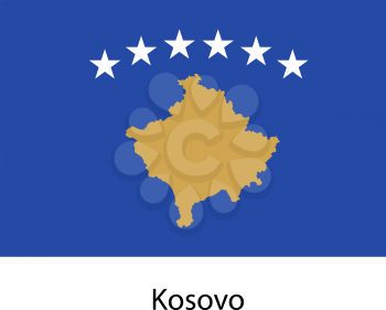 Flag  of the country  kosovo. Vector illustration.  Exact colors. 