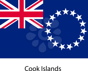 Flag  of the country  cook islands. Vector illustration.  Exact colors. 