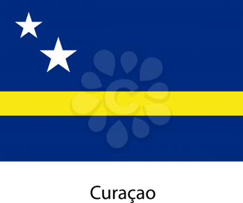 Flag  of the country curacao. Vector illustration.  Exact colors. 