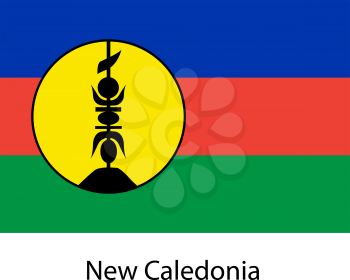 Flag  of the country  new caledonia. Vector illustration.  Exact colors. 