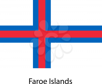 Flag  of the country  faroe islands. Vector illustration.  Exact colors. 