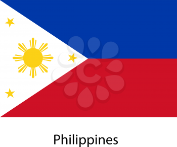 Flag  of the country  philippines. Vector illustration.  Exact colors. 