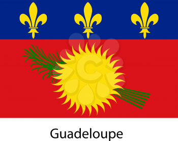 Flag  of the country  guadeloupe. Vector illustration.  Exact colors. 