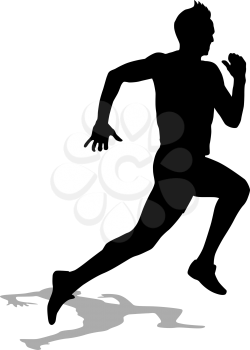 Running silhouettes. Vector illustration.