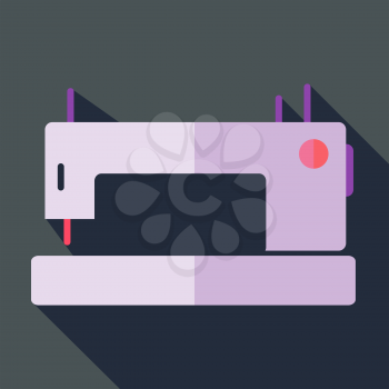 Modern flat design concept icon sewing machine. Vector illustration.