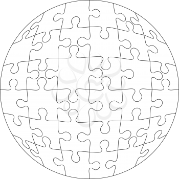 Background Vector Illustration jigsaw puzzle form  white ball