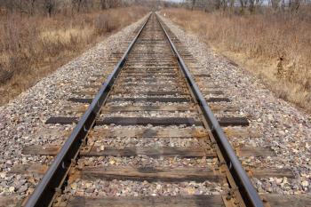 Railway leaving afar to horizon. 